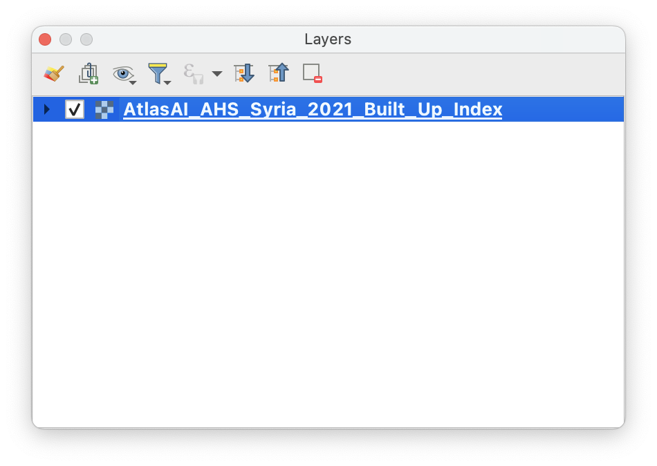 Figure 2. Opening layer properties