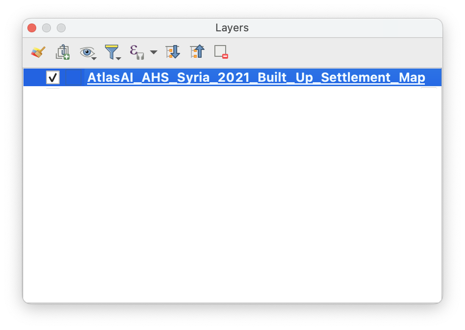 Figure 2. Opening layer properties